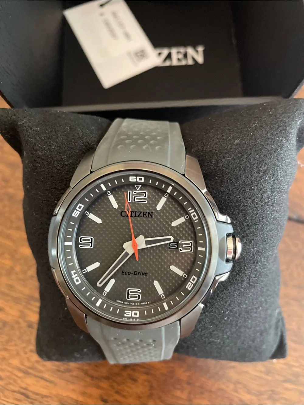 Citizen Eco-Drive Naismith Trophy Black Dial Watch AW1157-08H with box